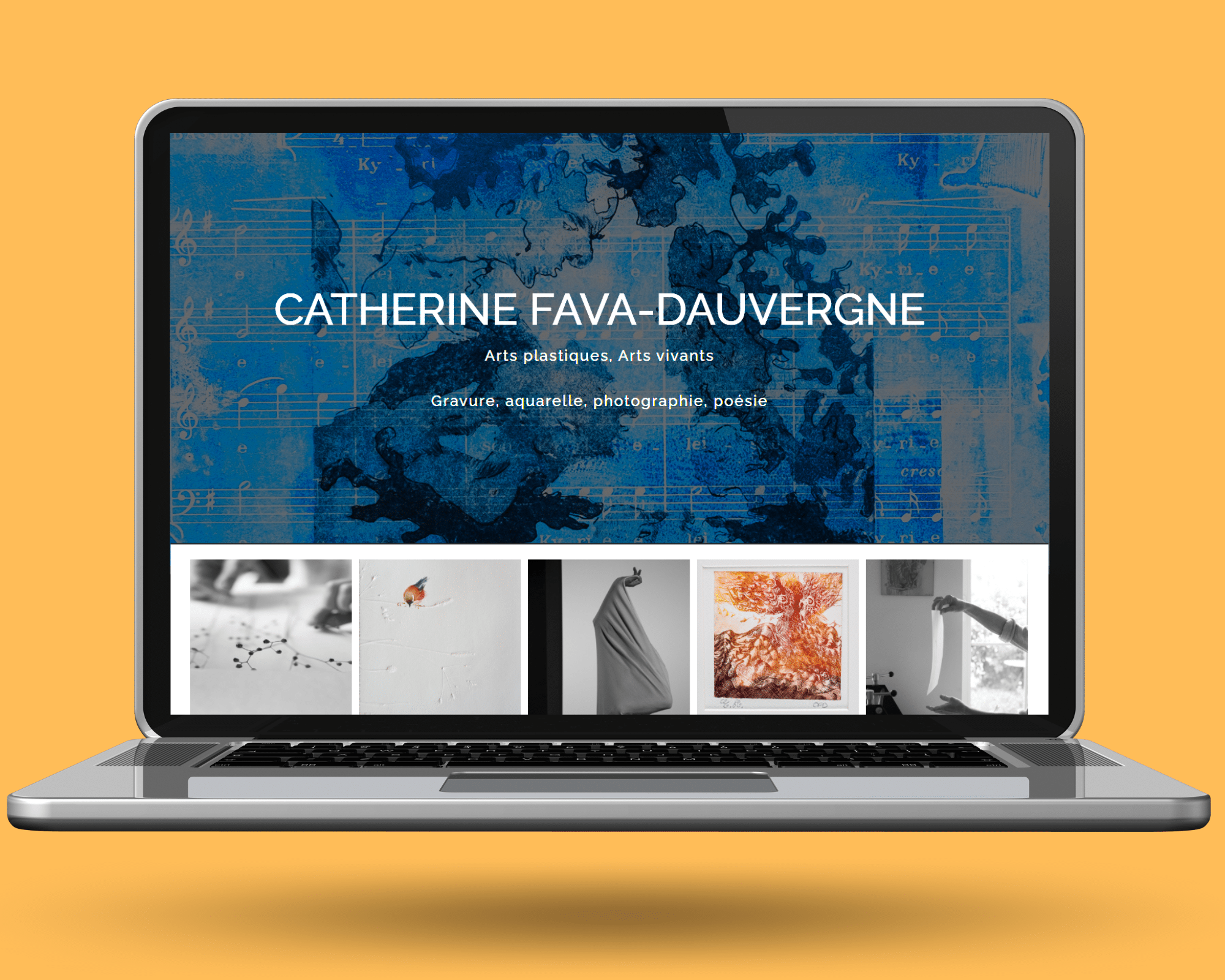image montrant un aperçu de la page d'accueil du site de l'artiste Catherine Fava Dauvergne